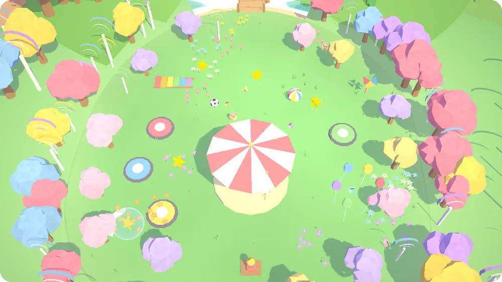 Xavier Land Fun Land with a carousel, bounce pads and balloons to pop