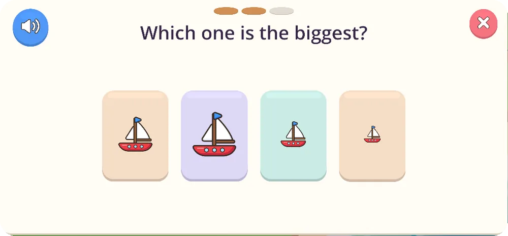 Xavier Land thinking question: which boat is the biggest